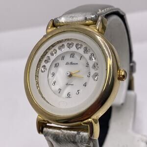 Le Baron Womens Mop Dial Spinning Heart Watch New Battery